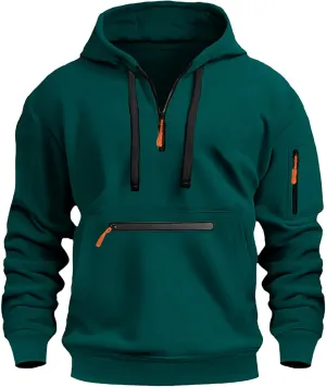Quarter Zip Pullover Tactical Hoodies For Men Vintage Workout Hoodies