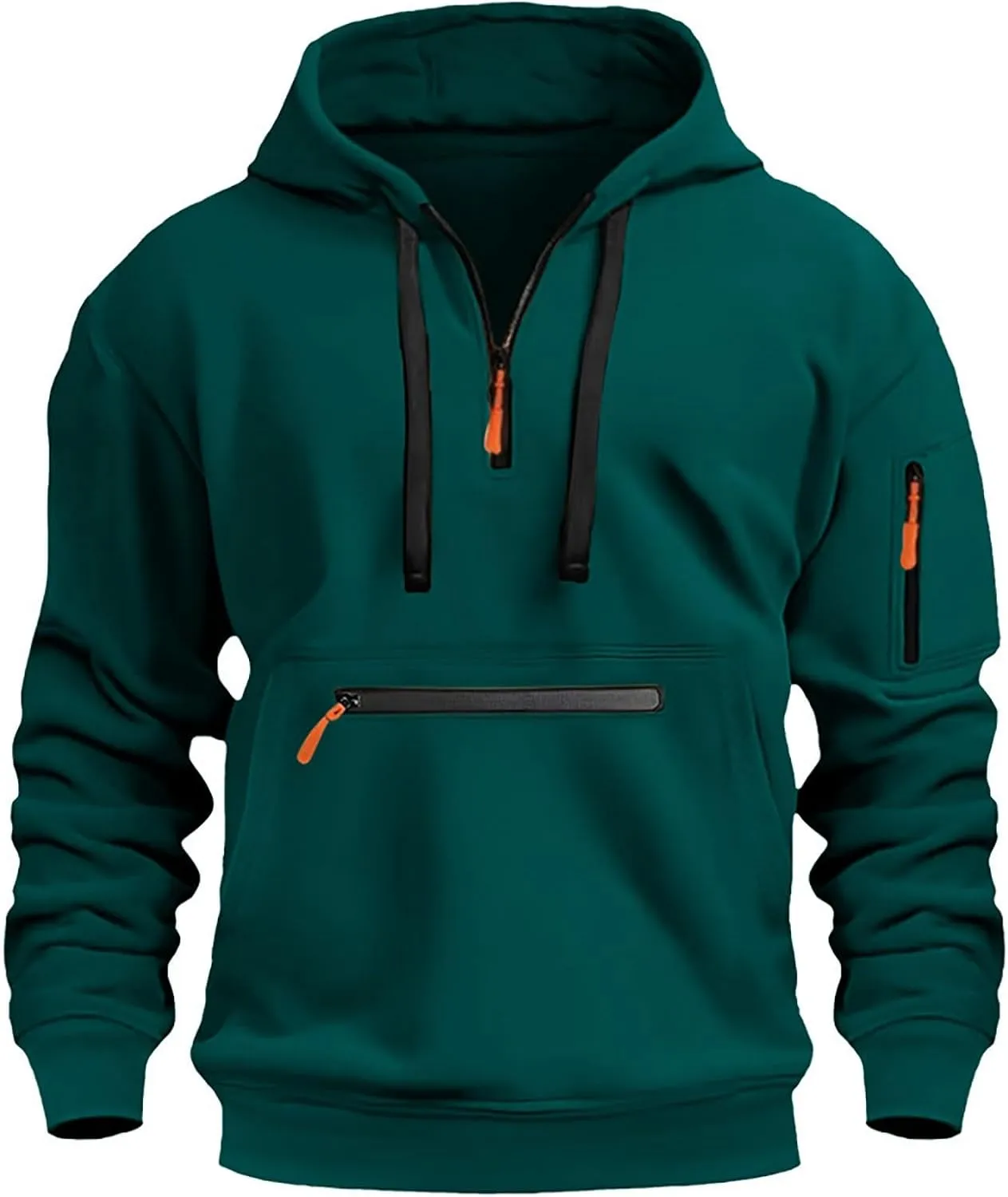 Quarter Zip Pullover Tactical Hoodies For Men Vintage Workout Hoodies