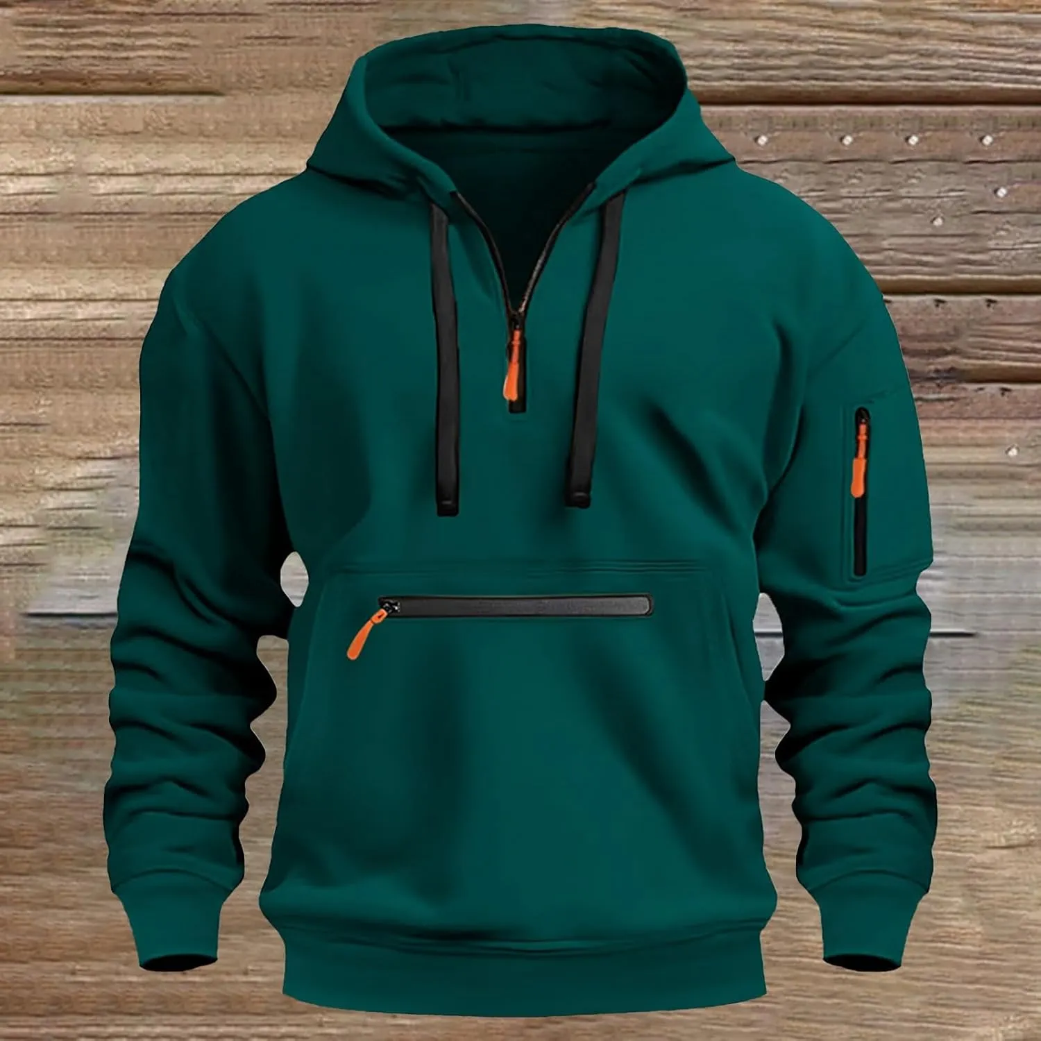 Quarter Zip Pullover Tactical Hoodies For Men Vintage Workout Hoodies