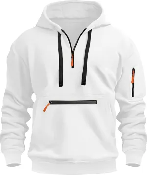 Quarter Zip Pullover Tactical Hoodies For Men Vintage Workout Hoodies