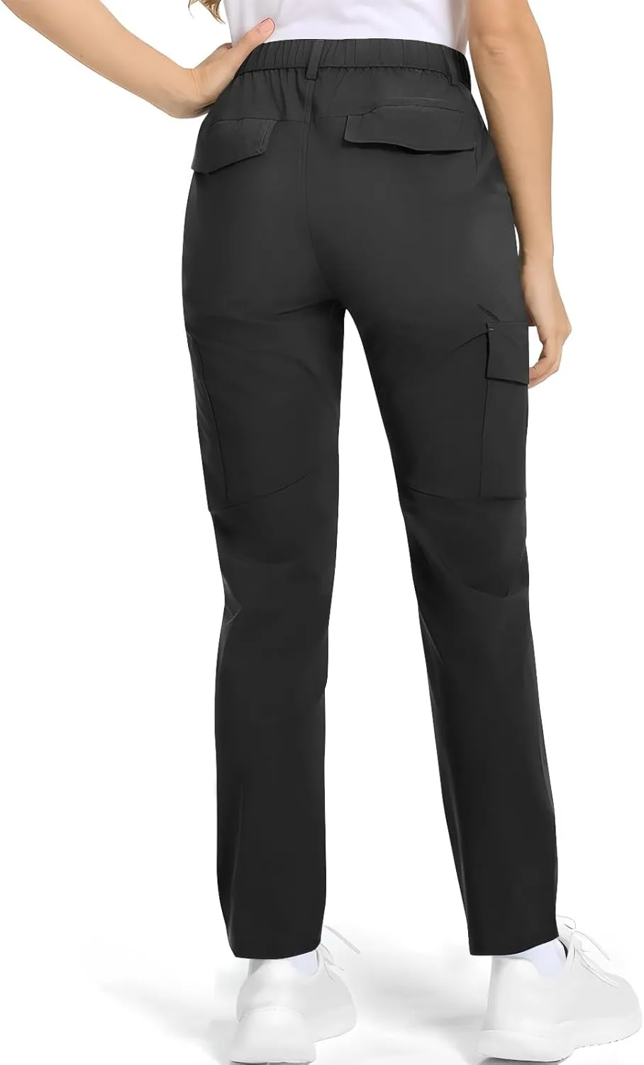 Quick Dry Cargo Pants for Women Lightweight Tactical Hiking Pants with Pockets Elastic Waist Tactical Trouser Bottoms