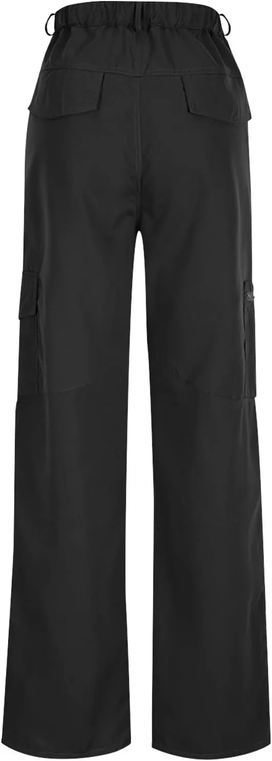 Quick Dry Cargo Pants for Women Lightweight Tactical Hiking Pants with Pockets Elastic Waist Tactical Trouser Bottoms