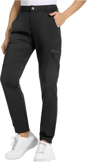 Quick Dry Cargo Pants for Women Lightweight Tactical Hiking Pants with Pockets Elastic Waist Tactical Trouser Bottoms