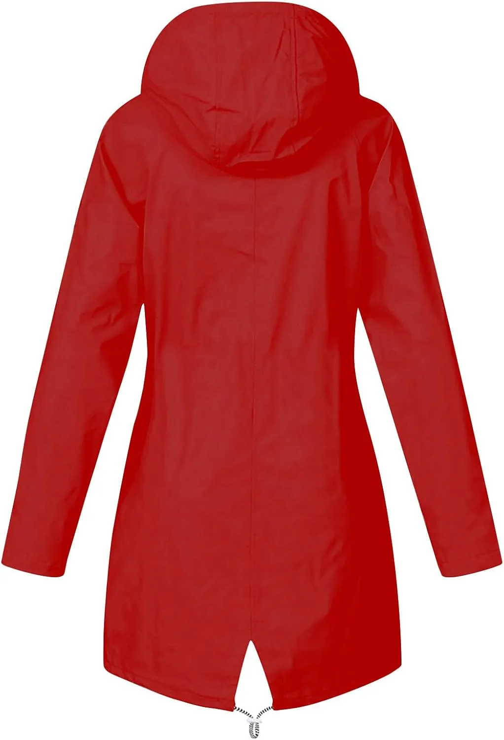 Rain Coats for Women Waterproof Hiking Rain Jacket Lightweight Long Sleeve Striped Hooded Trench Coat 2024, Black