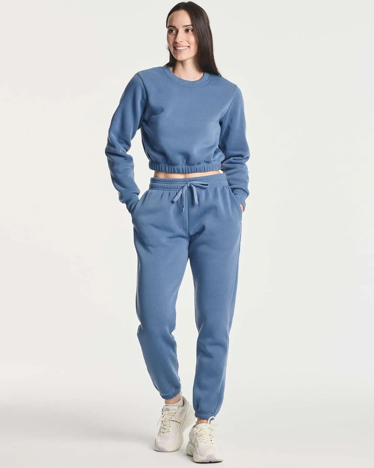 Real Essentials 3 Pack: Women's Fleece Jogger Sweatpants (Available in Plus Size)