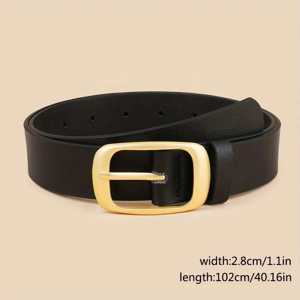 Rectangle Buckle Belt Black