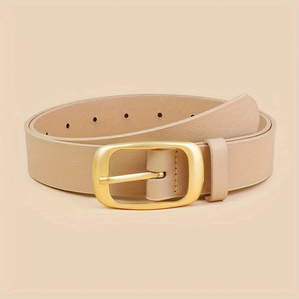 Rectangle Buckle Belt Nude