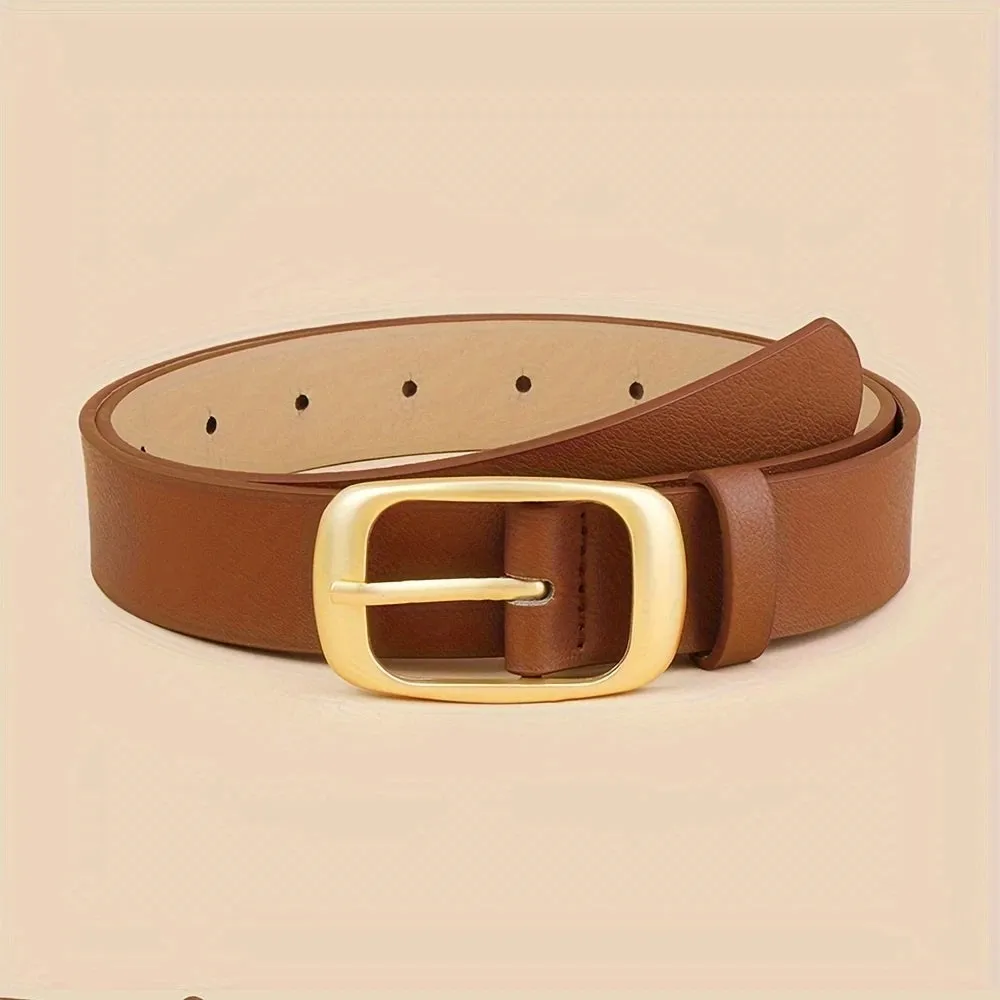 Rectangle Buckle Belt Tan