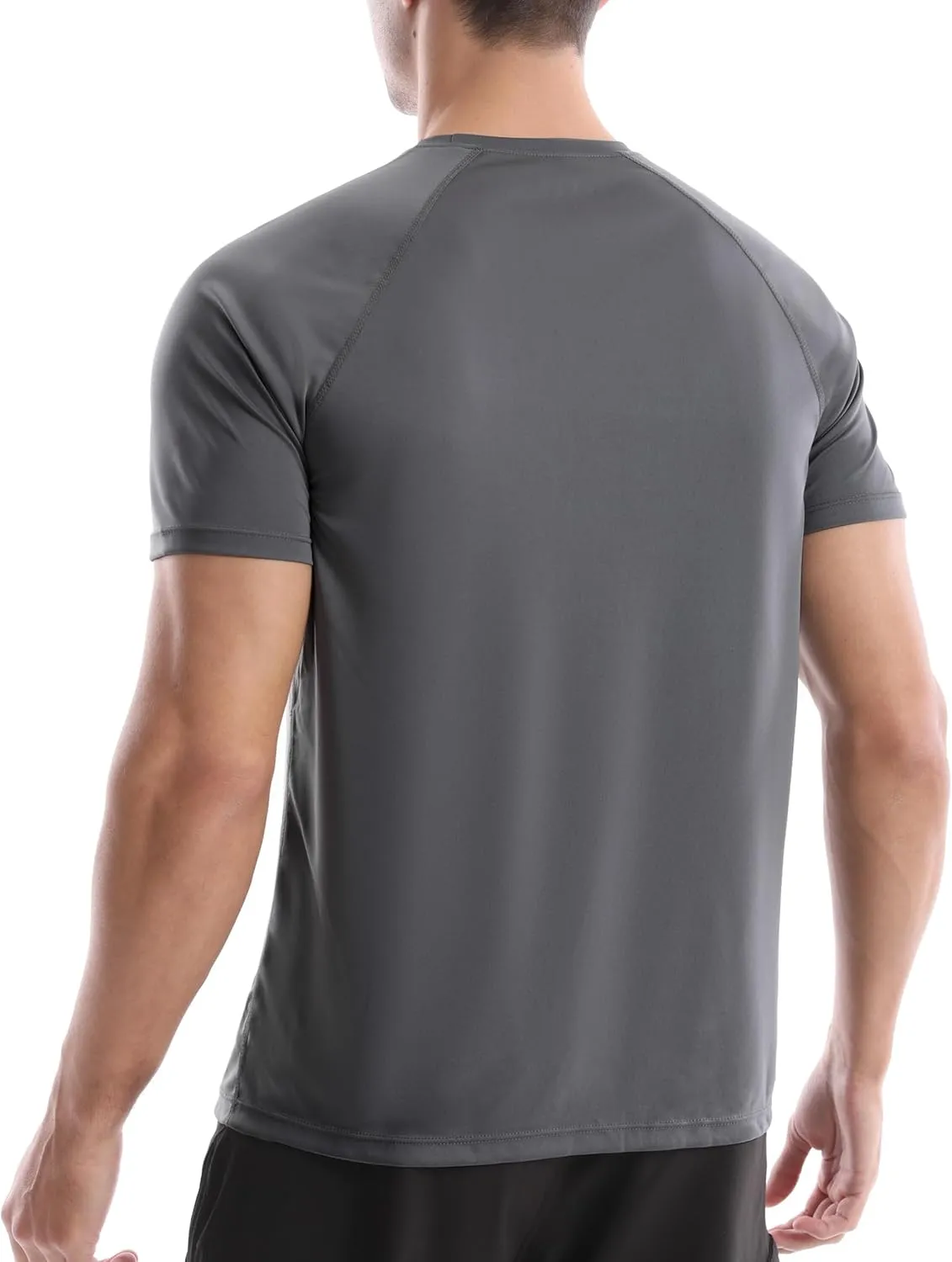 Roadbox Men's Rash Guard Short Sleeve, UPF 50  UV Sun Protection Swim Shirts, Quick Dry Lightweight Water Surf Beach T-Shirt
