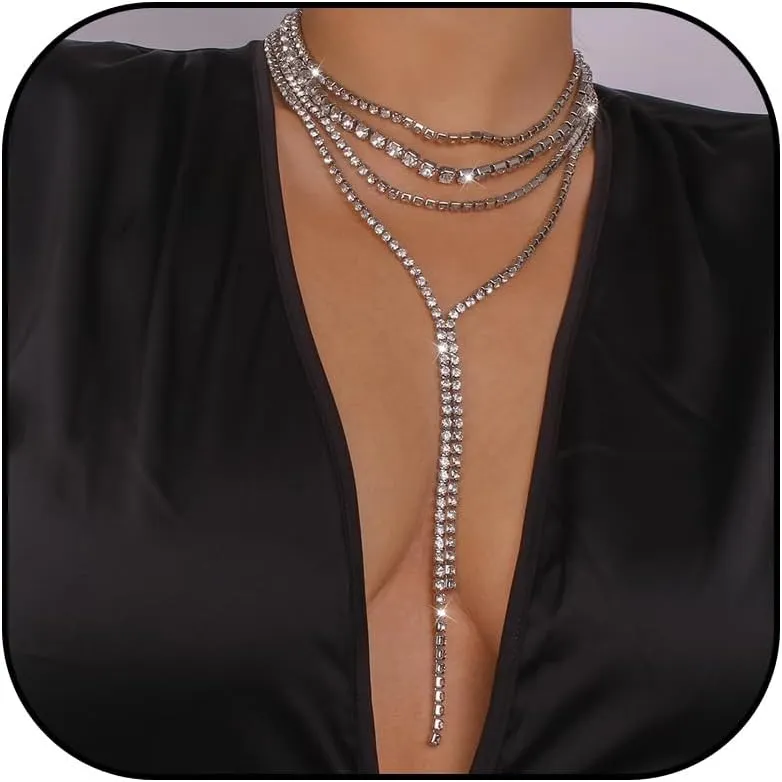 Roe Dolph Lariat Necklace for Women Long Y Necklace Layered Gold Necklaces for Women Gold Drop Necklace Y Herringbone Necklaces Gold Jewelry Accessories