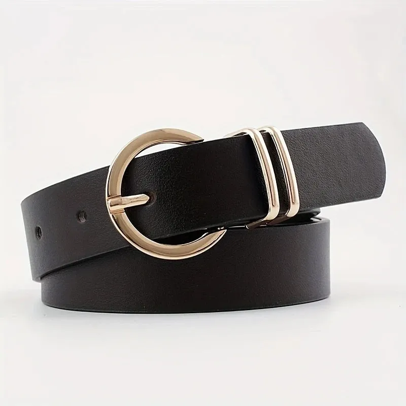 Round Buckle Belt Black