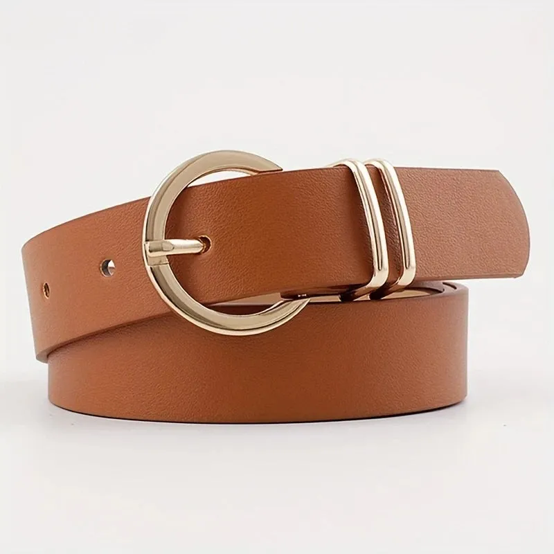 Round Buckle Belt Tan