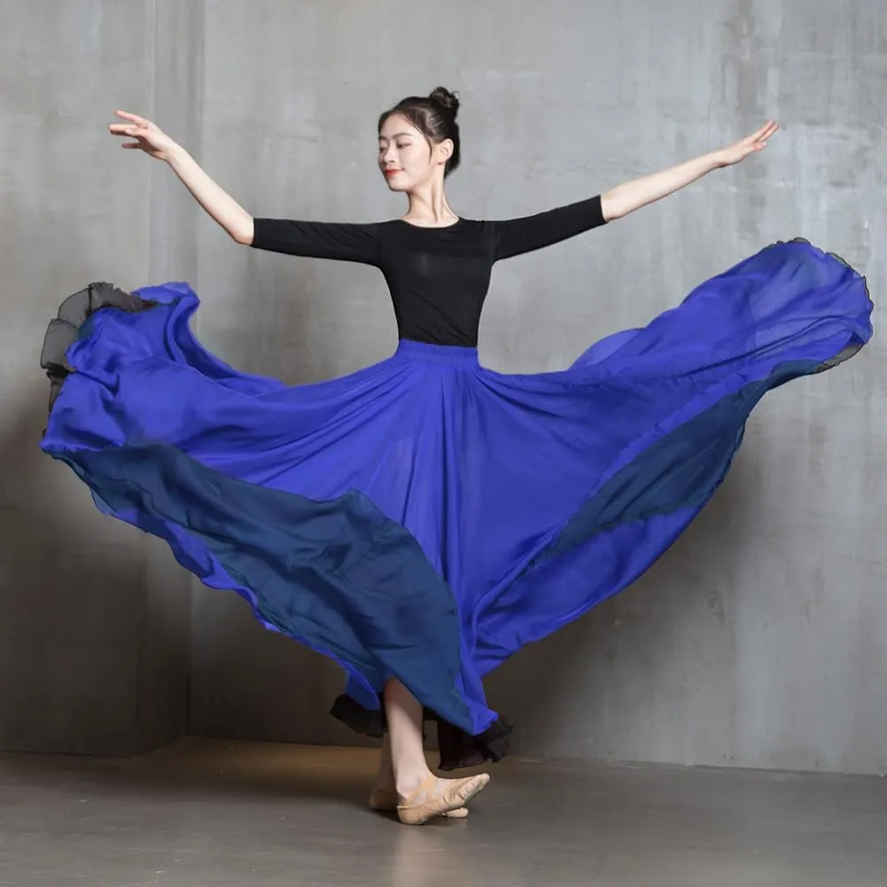 ROYAL SMEELA 720 Long Ballet Skirt Women Fairy Lyrical Dance Skirt Modern Dance Costume Flowy Maxi Skirts for Ballerina