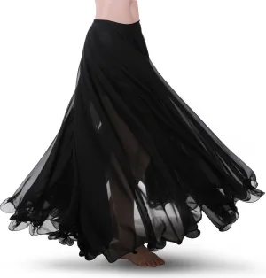 ROYAL SMEELA Chiffon Belly Dance Skirt for Women Belly Dancing Costume Outfit Tribal Maxi Full Skirts Solid Color Skirt Voile