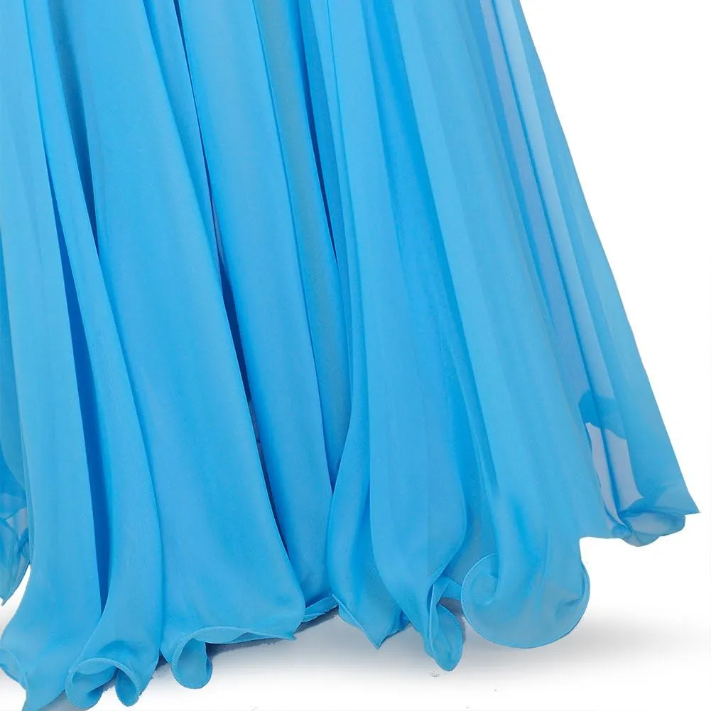 ROYAL SMEELA Chiffon Belly Dance Skirt for Women Belly Dancing Costume Outfit Tribal Maxi Full Skirts Solid Color Skirt Voile