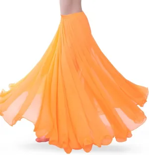 ROYAL SMEELA Chiffon Belly Dance Skirt for Women Belly Dancing Costume Outfit Tribal Maxi Full Skirts Solid Color Skirt Voile