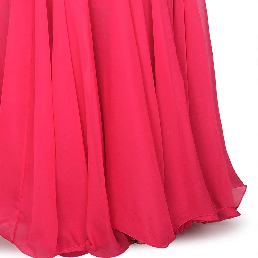 ROYAL SMEELA Chiffon Belly Dance Skirt for Women Belly Dancing Costume Outfit Tribal Maxi Full Skirts Solid Color Skirt Voile