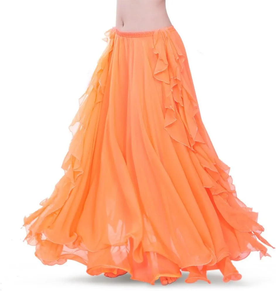ROYAL SMEELA Chiffon Belly Dance Skirt Slit Bellydance Skirts Tribal Belly Dancer Costumes for Women Carnival Outfit