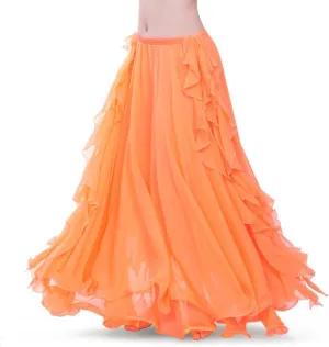 ROYAL SMEELA Chiffon Belly Dance Skirt Slit Bellydance Skirts Tribal Belly Dancer Costumes for Women Carnival Outfit