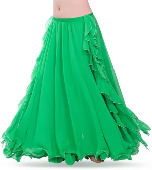 ROYAL SMEELA Chiffon Belly Dance Skirt Slit Bellydance Skirts Tribal Belly Dancer Costumes for Women Carnival Outfit