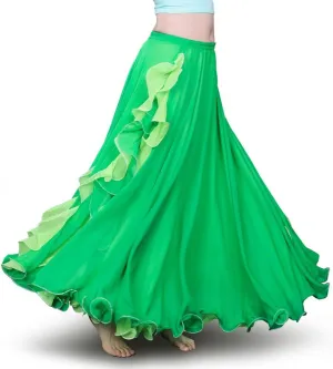 ROYAL SMEELA Chiffon Belly Dance Skirt Slit Tribal Bellydance Skirts Belly Dancer Costumes for Women Carnival Outfit
