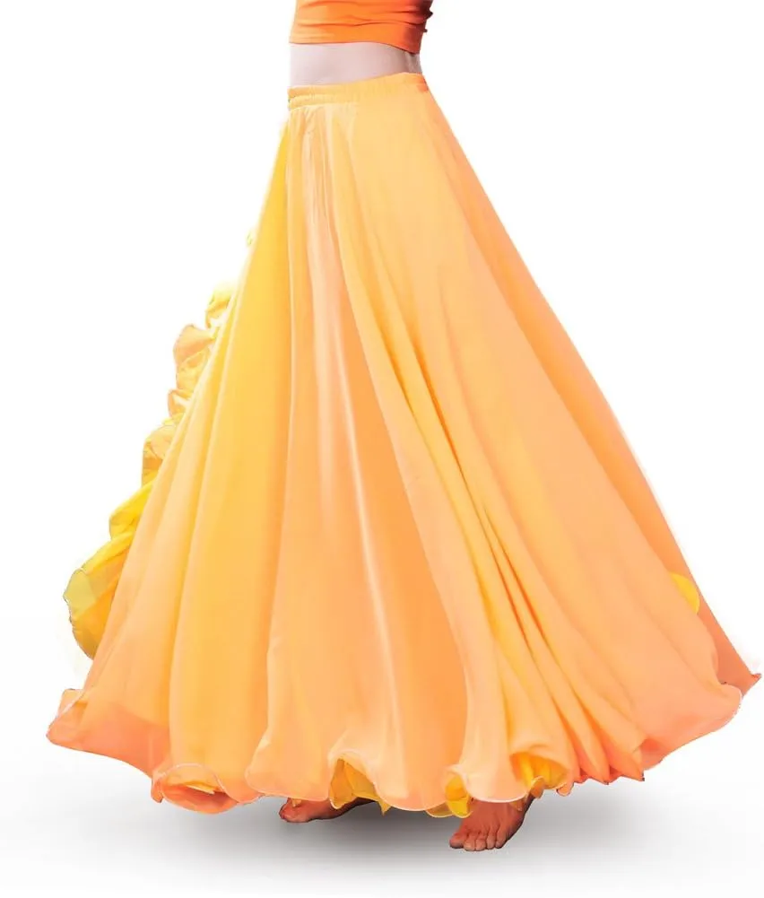 ROYAL SMEELA Chiffon Belly Dance Skirt Slit Tribal Bellydance Skirts Belly Dancer Costumes for Women Carnival Outfit
