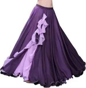 ROYAL SMEELA Chiffon Belly Dance Skirt Slit Tribal Bellydance Skirts Belly Dancer Costumes for Women Carnival Outfit