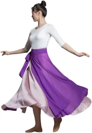 ROYAL SMEELA Women's Lyrical Dance Wrap Skirt - Flowy Maxi Skirts for Ballerina, Modern Contemporary Dance