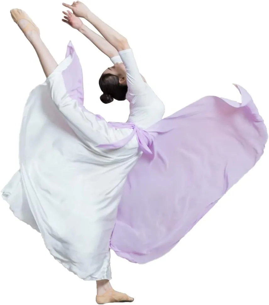 ROYAL SMEELA Women's Lyrical Dance Wrap Skirt - Flowy Maxi Skirts for Ballerina, Modern Contemporary Dance