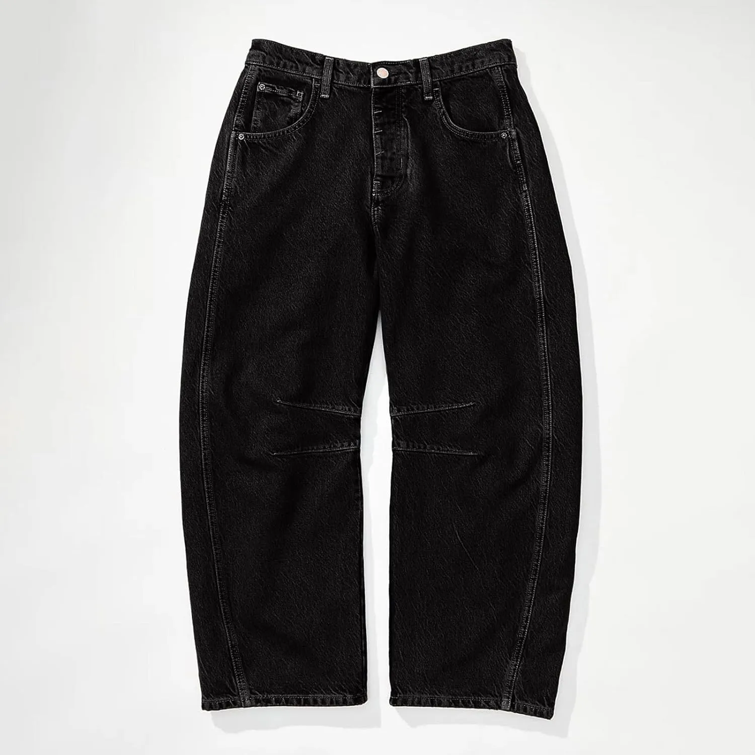 sdbrld Jeans for Women Trendy,Womens Baggy Mid Rise Jeans Wide Leg Boyfriend Denim Harem Crop Pants Vintage Barrel Jeans Y2k