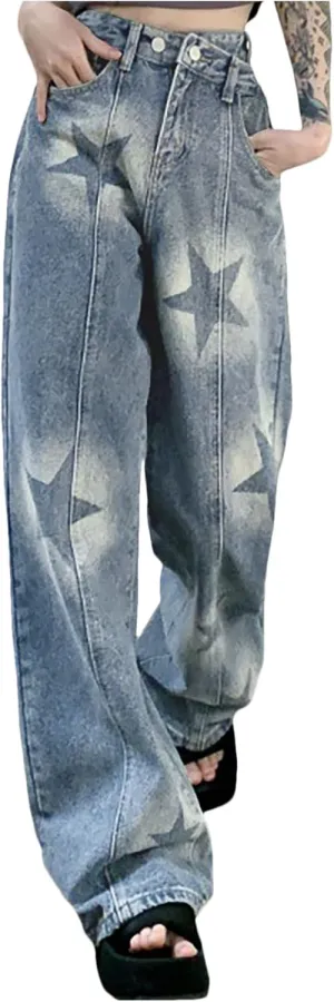 sdbrld Vaqueros para Mujer Barrel Jeans Women Baggy Jeans Women Pantalones anchos Boyfriend Barrel Jeans Women,Womens Mid Rise Jeans Wide Leg Baggy Denim Harem Cropped Pant Retro Barrel(Z2-Blue, XXL)