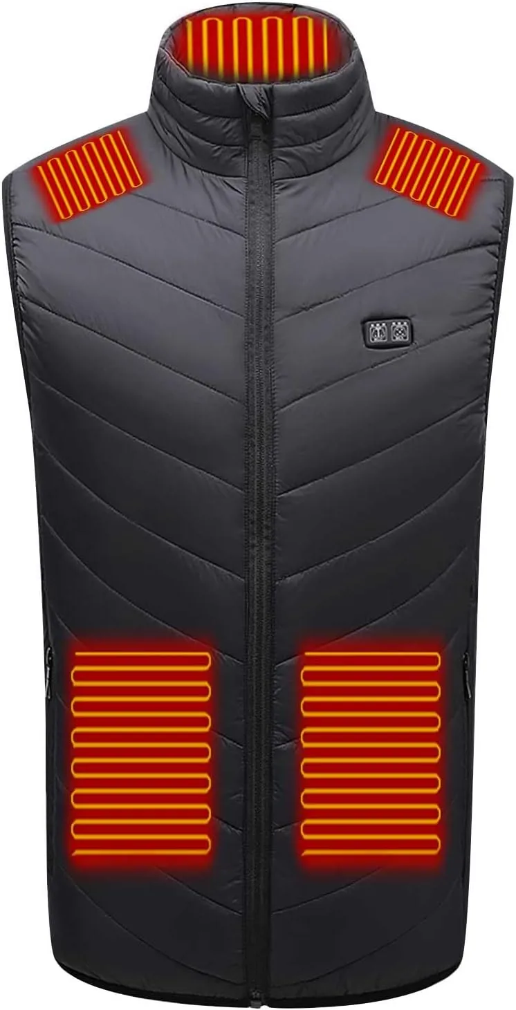 SEAOPEN Heated Vest for Men Women Plus Size Lightweight Heated Jackets Adjustable Electric Heating Vest with Pockets