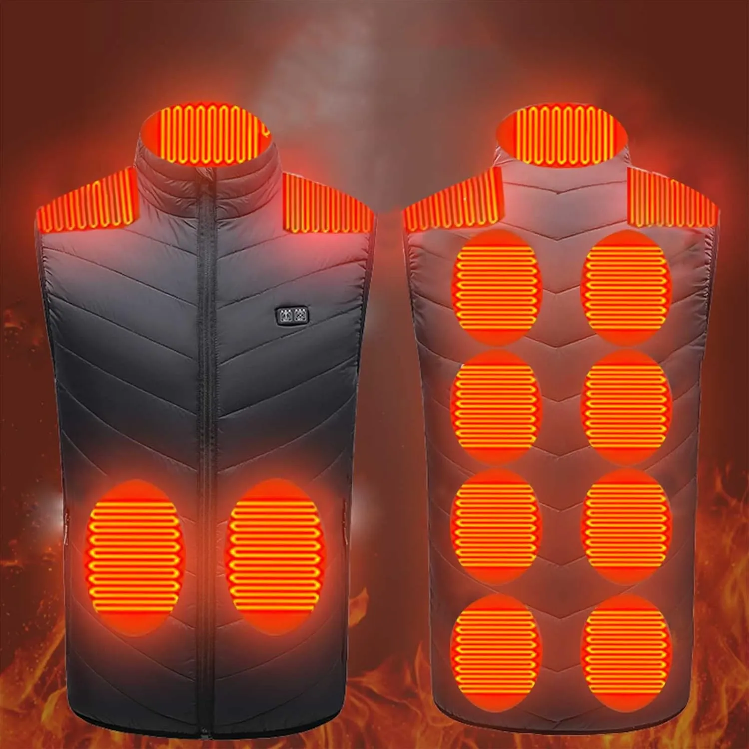 SEAOPEN Heated Vest for Men Women Plus Size Lightweight Heated Jackets Adjustable Electric Heating Vest with Pockets