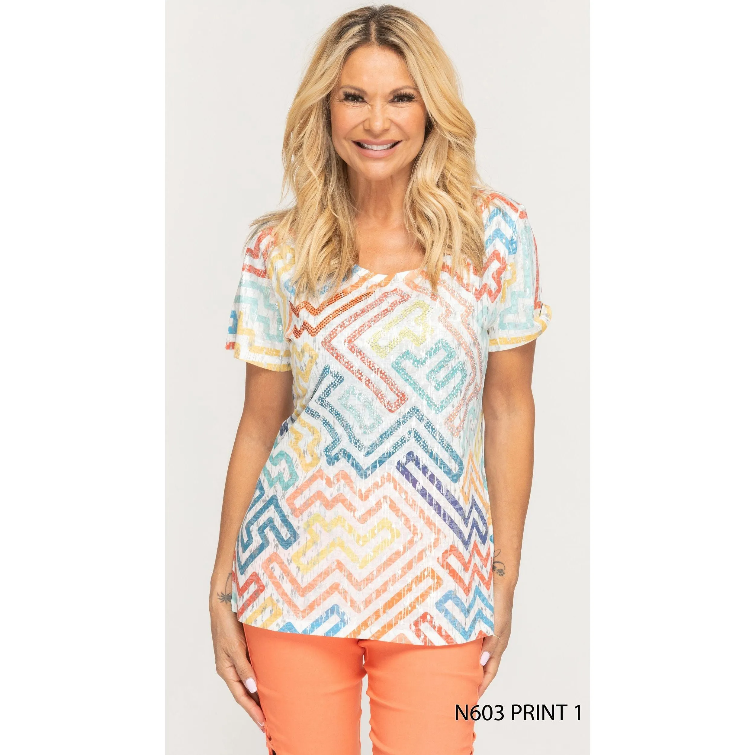 Short Sleeve Light Tee -  Print 1 - Maze