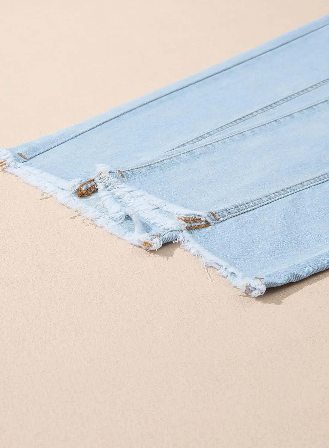 Sidefeel Women's Jeans High Waisted Wide Leg Loose Fit Straight Leg Zimbaplatinum Cropped Denim Pants