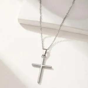 Silver/Gold/Black Women Mens Cross Necklaces Fashion Christian Jesus Necklaces Jewelry Durable and Practical