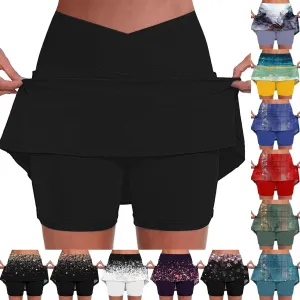 Skorts for Women with Pockets High Waist Tummy Control Womens Yoga Shorts Casual Athletic Tennis Mini Short Skirts