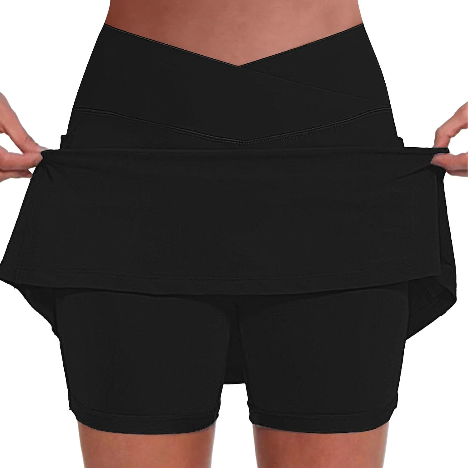 Skorts for Women with Pockets High Waist Tummy Control Womens Yoga Shorts Casual Athletic Tennis Mini Short Skirts