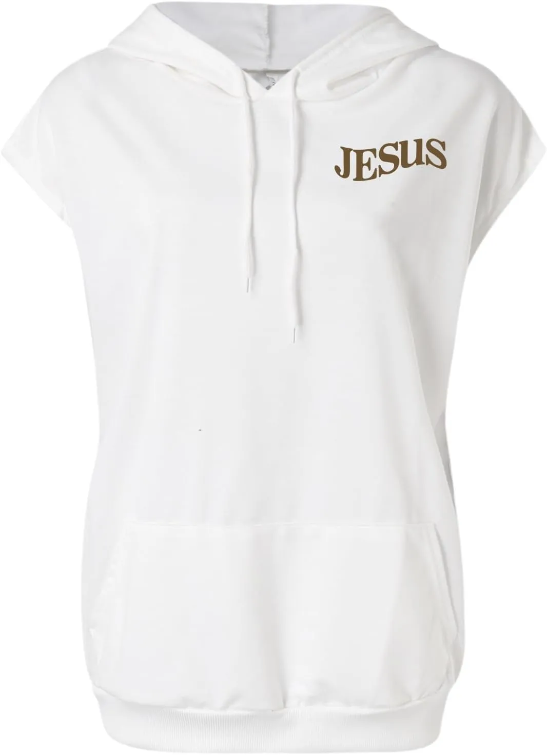 Sleeveless Hoodies for Women Jesus Loves You Workot Tank Tops Oversized Summer Lightweight Drawstring Hooded Vest with Pocket