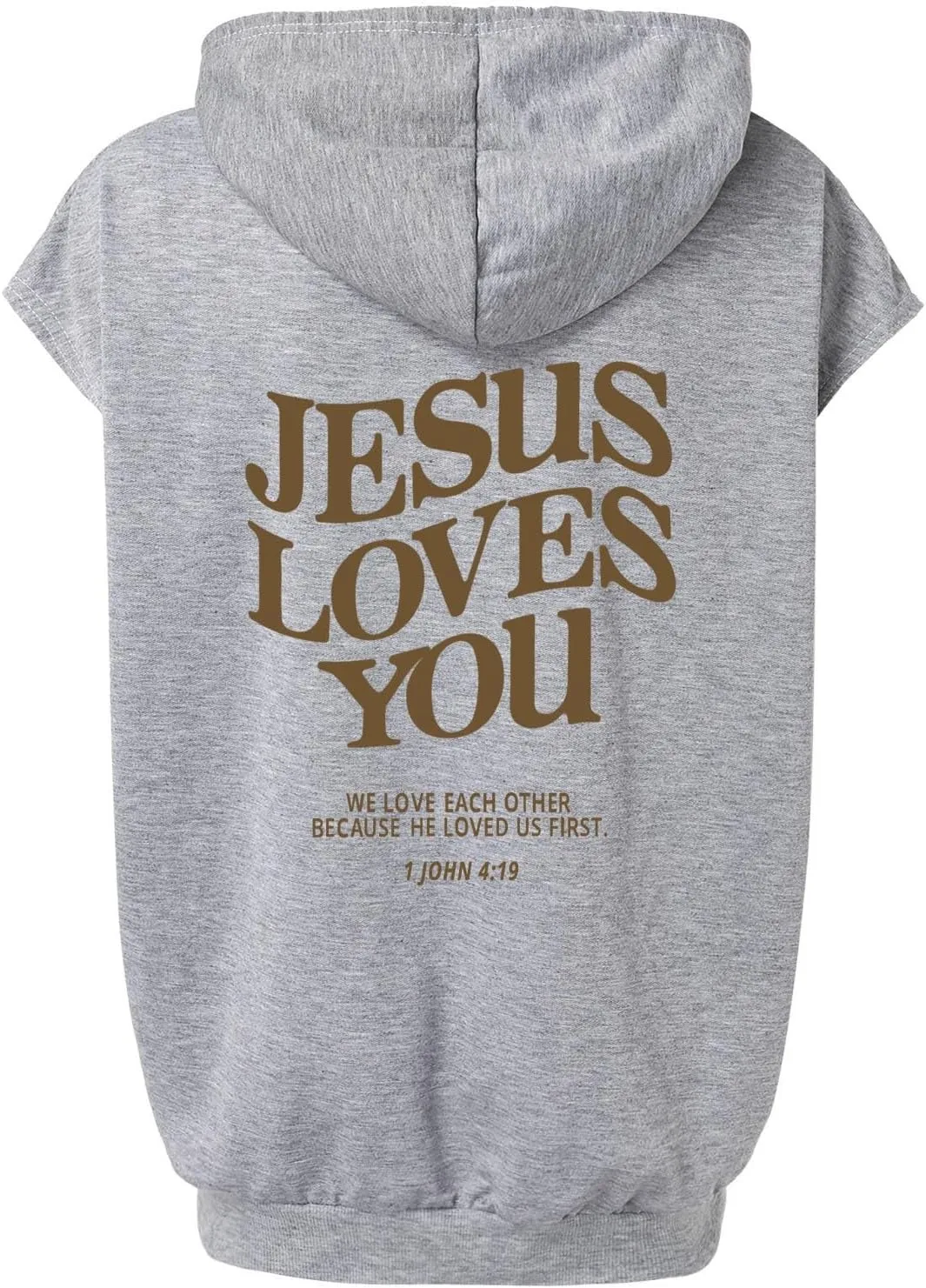 Sleeveless Hoodies for Women Jesus Loves You Workot Tank Tops Oversized Summer Lightweight Drawstring Hooded Vest with Pocket