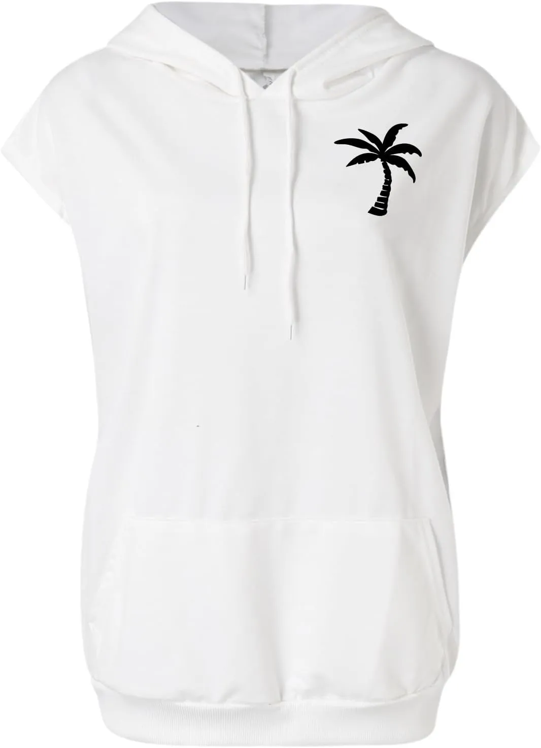Sleeveless Hoodies for Women Jesus Loves You Workot Tank Tops Oversized Summer Lightweight Drawstring Hooded Vest with Pocket