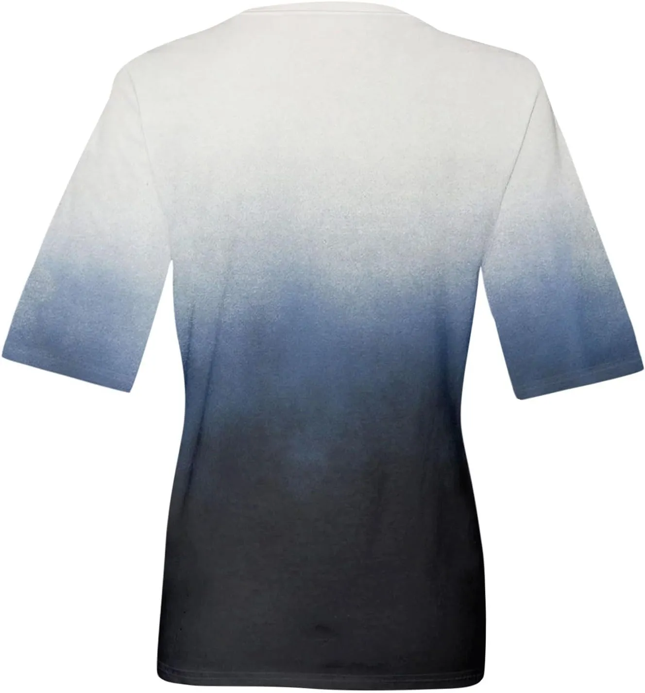 Summer Tops for Women 2024 Half Sleeve top Printed V Neck Shirts Gradient Loose Fit Elbow Length Sleeve Blouse