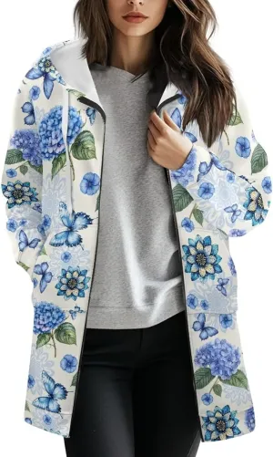 Suobstales Women's Zip Up Hoodies Oversized Fleece Long Sleeve Sweatshirts Casual Fall Jacket Coat with Pocket (S-3XL)