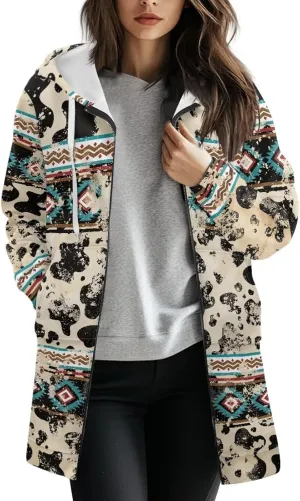 Suobstales Women's Zip Up Hoodies Oversized Fleece Long Sleeve Sweatshirts Casual Fall Jacket Coat with Pocket (S-3XL)