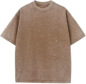T-Shirt Acid Wash Cotton Graphic Tees for Unisex Vintage Oversize Best Retro Fashion Korean Men's