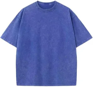 T-Shirt Acid Wash Cotton Graphic Tees for Unisex Vintage Oversize Best Retro Fashion Korean Men's