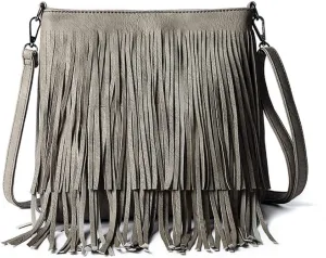 Tassel Shoulder Bags Women's PU Leather Crossbody Bag Satchel Fashion Top-Handle Bags Zipper Hobo Bag Handbag Purse