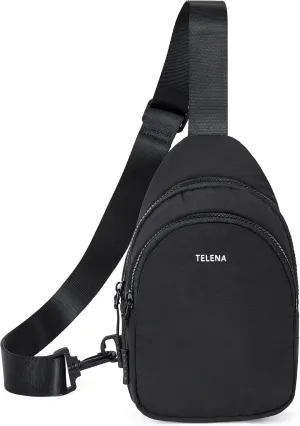 Telena Sling Bag for Women Crossbody Bags Fashion Fanny Pack Cross Body for Travel Hiking Cycling 0-Black