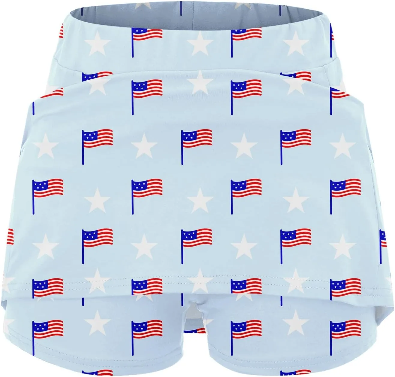 Tennis Skirts for Women 2025 4th of July Flag Graphic Print Athletic Golf Skorts with Pockets High Waist Elastic Yoga Skirts
