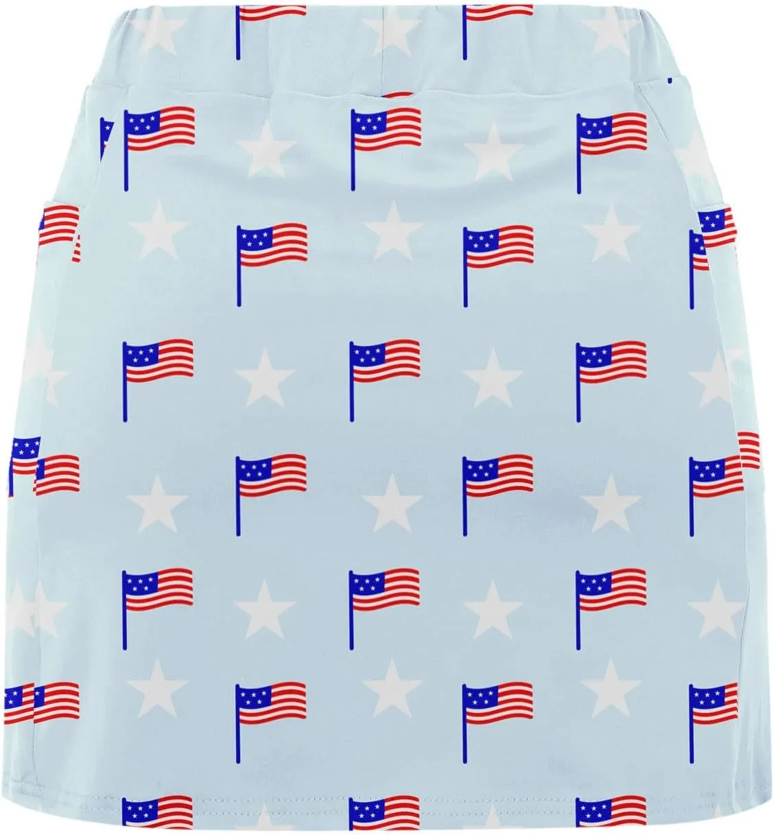 Tennis Skirts for Women 2025 4th of July Flag Graphic Print Athletic Golf Skorts with Pockets High Waist Elastic Yoga Skirts